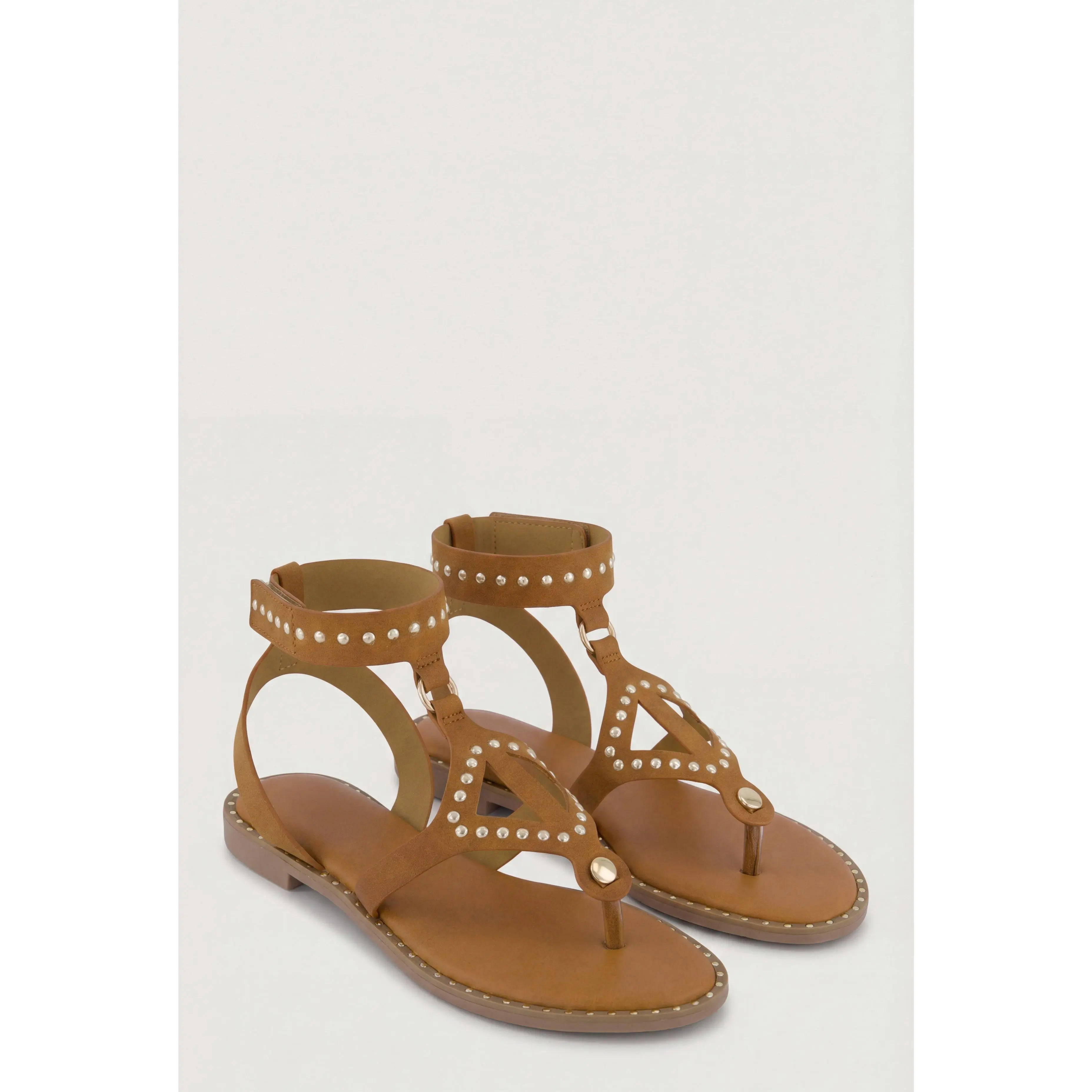 Studded Gladiator Ankle Strap Sandals