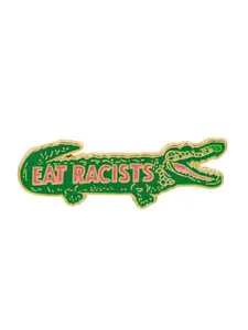 Rugged Crocodile & Quote Enamel Brooch, Cartoon Animal Design Zinc Alloy Badge, Fashion Accessory for Backpacks and Clothing