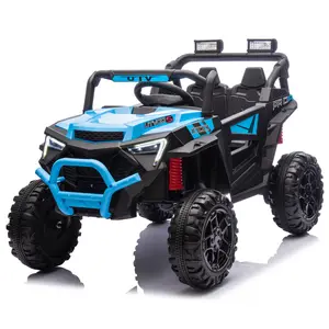 24V 400W Kids Ride On Electric UTV W/Parents Remote Control,Four-Wheel Suspension,LED Lights,Portable Handle,Advanced center panel with USB,MP3,Music,Bluetooth,,Power Display For Kids