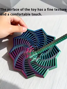 1pc Sensory Stress Relief Star-Shaped 3D Printed Novelty Gyroscope, Octagonal Handle, Funny Gift, Unique Toy, Fun Design, Octagonal Shape, Precision Crafted, High-Quality Printing, Entertainment Relaxation Finger Ornament, Stress Relieving Accessory