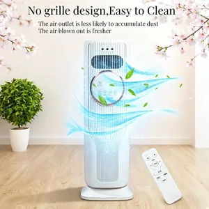 US Standard 220V Floor Standing Air Cooler, 3-Speed DC Motor Fan, 2.6-4.0L Water Tank Evaporative Cooler with Sleep Mode & 180° Oscillation, Customizable