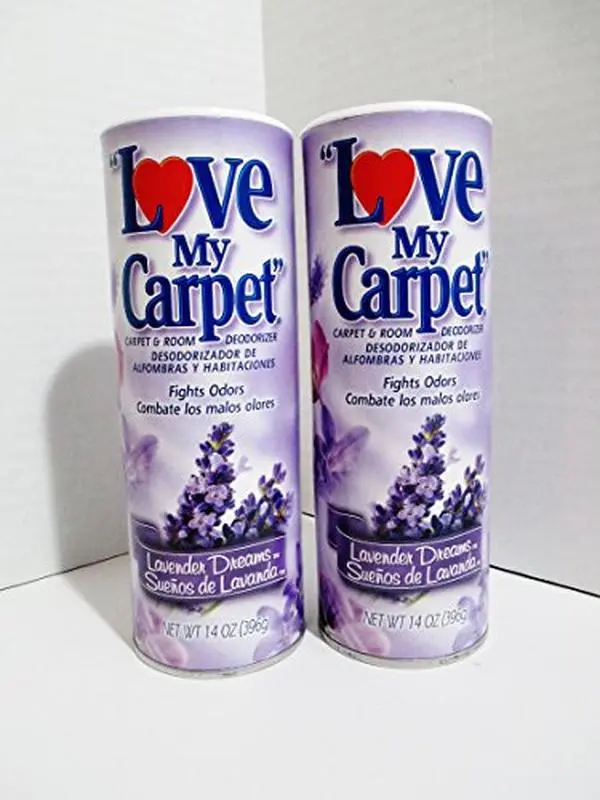 Love My Carpet 2-in-1 Carpet & Room Deodorizer Lavender Dreams Scented 2 Pack Household Perfume Freshener for Carpets Upholstery and Car Interiors