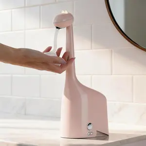 Soap Dispenser,Cute Dinosaur, Touchless, Foaming Soap Dispenser, 10oz/300ml, 3-Foam, IPX5 Waterproof for,, Hotel,Restaurant, Pink