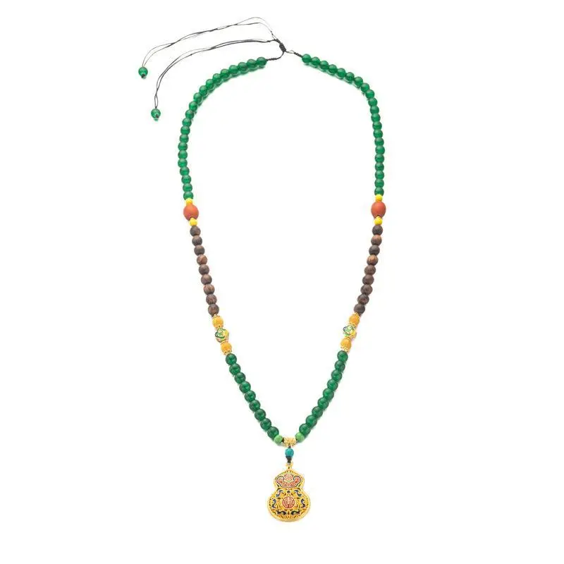 Traditional Chinese Style Chain & Link Jewelry Necklace - Longevity Lock, Gourd, Sweater Chain, Blessing, Safety, Luck Enhancement, Taoist Priest Consecrated