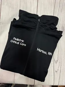 Monogrammed Nurse Full Zippered Jacket|Lightweight Jacket|Personalized Nurse Polyester Jacket | Personalized Ladies Nurse| Heart Stethoscope