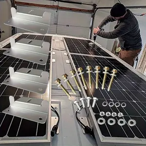 4Set Solar Panel Mounting Z Brackets, Solar Panel Mounting Brackets Lightweight Aluminum Corrosion-Free for RVs, Trailers, Boats, Yachts, Wall and Other Off Gird Roof