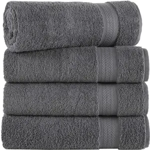 REGAL RUBY 4 Pack Bath Towels Quick-Dry High Absorbent 100% Turkish Cotton Towel for Bathroom, Guests, Pool, Gym, Camp, Travel, College Dorm, Shower Lightweight