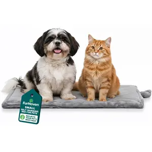 ThermaNAP Self Warming Cat Mat, Dog Bed for Crates with Self-Warming Technology for Cozy Rest, Fully Machine Washable, Small, Plush Faux Fur, Gray
