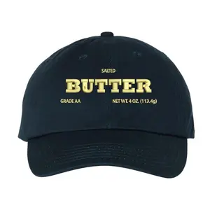 Embroidered Salted BUTTER Cap, Funny Basic Hat, Funny Baking Foodie Hat, Stick of Butter, Gift for Baker, Baking Lover Gift