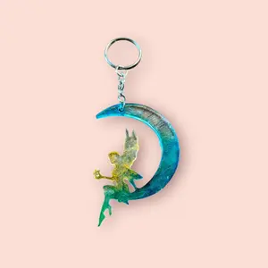 Magical Fairy Keychain - Adorable Crescent Moon Design with Fairy Charm for Personalized Keys & Bags
