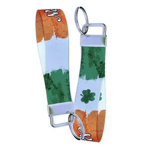 Ireland Flag Keychain Collection - Irish Personalized Name Nylon Key Fob - Custom Durable Wristlet Keychain