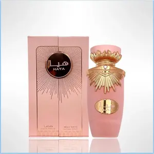 Lattafa Haya Pink Eau de Parfum Spray for Women 3.4 Ounce Citrus Fruity Floral Woody Notes Daytime Wear Perfume with Champagne Strawberry Rose Tangerine and Blood Orange Top Notes
