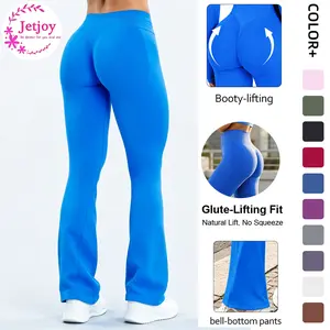 29'' Scrunch Butt Lifting Flare Leggings for Women, Seamless High Waist Tummy Control Workout Yoga Pants, Mini Flared Impact Leggings for Women Seamless Hidden Scrunch Butt Lift Workout Legging Flare Bootcut Yoga Pants