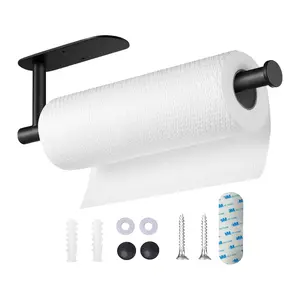 Paper Towel Holder Under Cabinet Wall Mount,Self Adhesive and Drilling Paper Towel Holders, Stainless Steel for Kitchen Bathroom Home Essentials