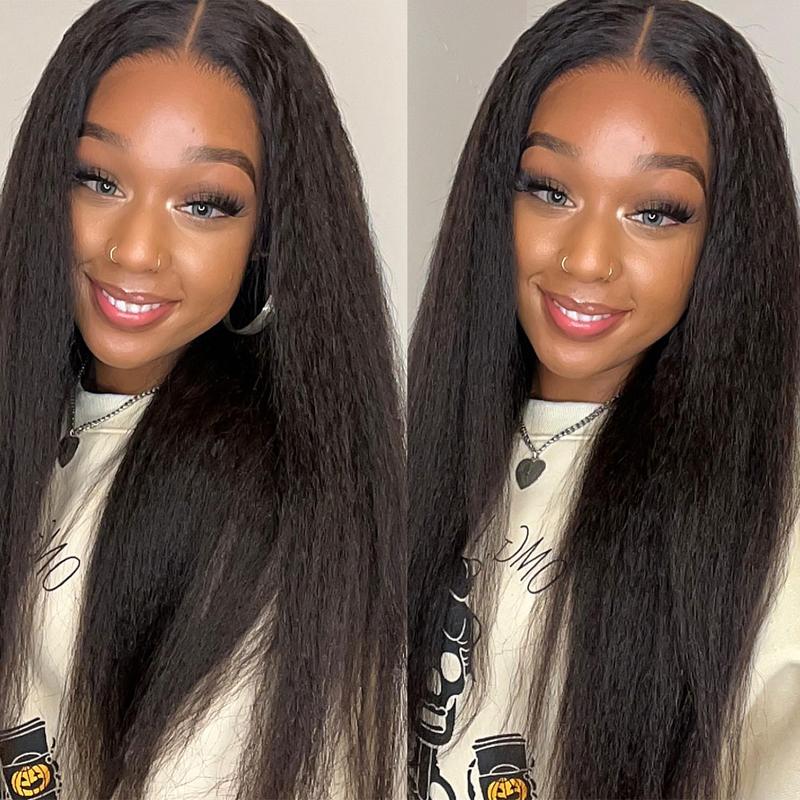 BELE HAIR 12A Grade Kinky Straight Human Hair Bundles 100% Unprocessed Brazilian Virgin  Hair Yaki Straight Bundles Yaki Hair Human Extension Deal Natural Black Color