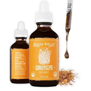 Hodgins Harvest - Organic Cordyceps Mushroom Fruiting Body Extract Tincture - Extra Concentrated Dual Extract Supplement for Energy Support