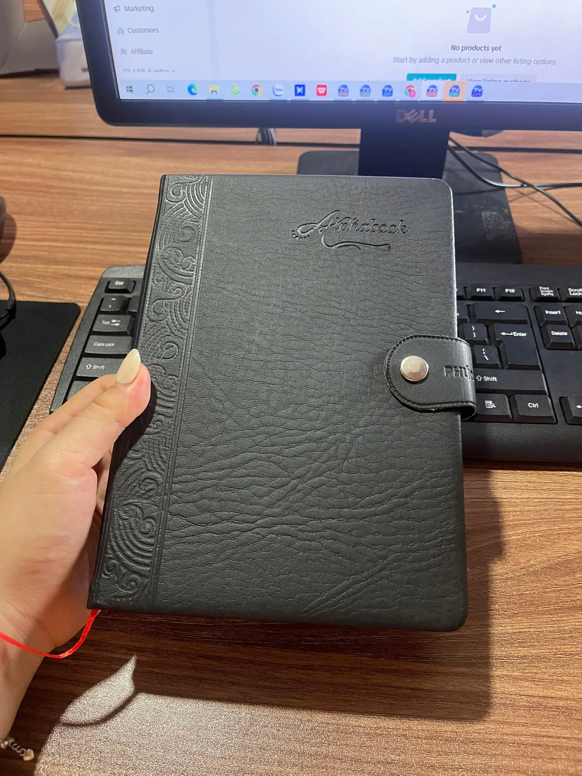Premium Leather Business Notebook with Snap Closure | A5 Executive Journal | Refillable Hardcover Writing Notebook