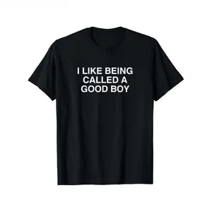 American-style high street Men's Funny "I Like Being Called a Good Boy" Graphic T-Shirt - Black Cotton Short-Sleeve Tee, Comfortable & Versatile Summer Casual Wear Menswear Top