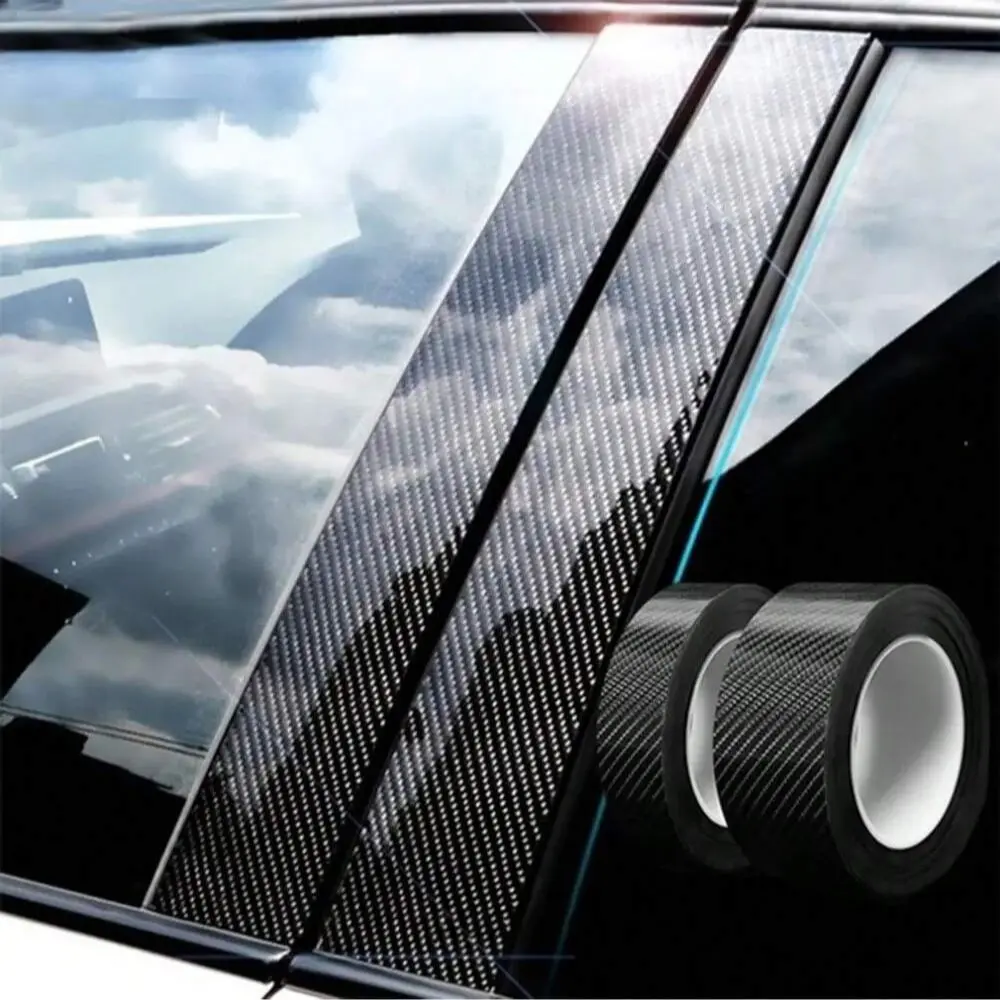 Car Door Bumper Strip Threshold Guard Tape, 5D Carbon Fiber Protective Sticker, Car Decals, Universal Car Modification Welcome Pedal
