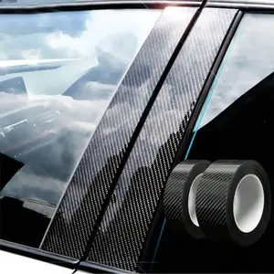 Car Door Bumper Strip Threshold Guard Tape, 5D Carbon Fiber Protective Sticker, Car Decals, Universal Car Modification Welcome Pedal