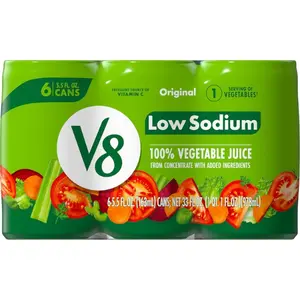 Low Sodium Original 100% Vegetable Juice, 5.5 fl oz Can (6 Pack)