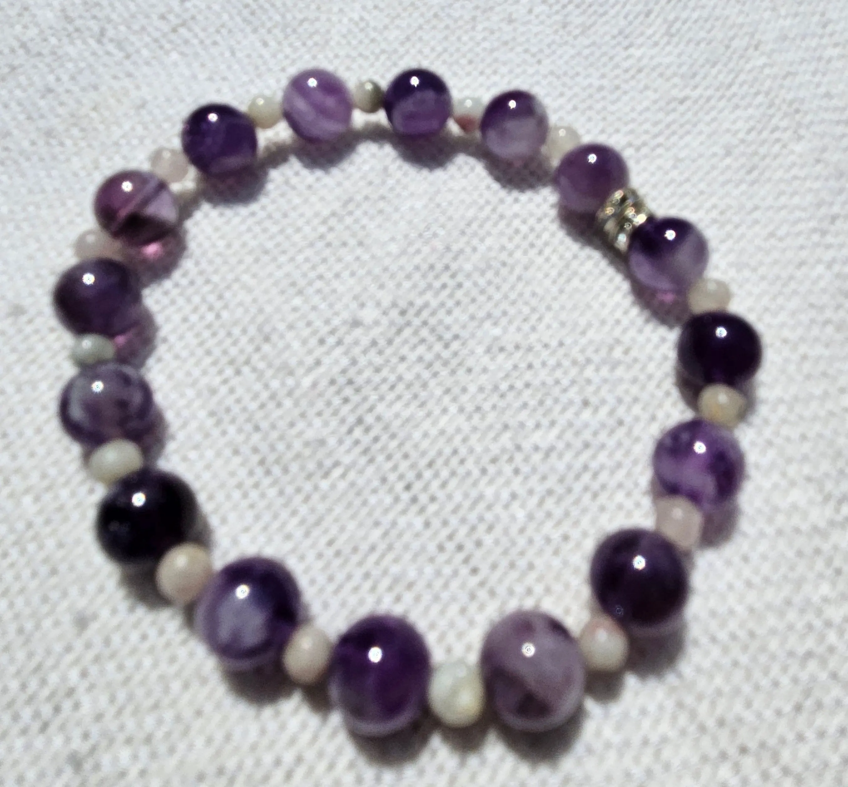 Amethyst & Snow Quartz Stretch Bracelet