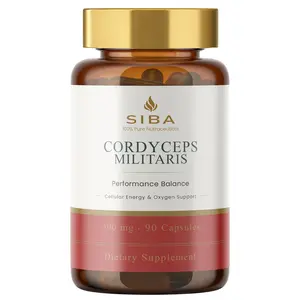 SIBA Cordyceps Militaris Mushroom Extract 1000mg - 90 Capsules for Nervous System Support Natural Energy Stamina & Immune Health