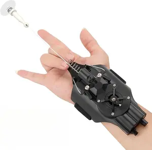 Upgrade Version Black-Electric Automatic Spider Web Shooter with Gloves Safe Fun Superhero Toy for Men Children Rechargeable Battery Magnetic Heads Suction Cups Interactive Play