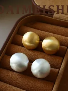 New Fashion Minimalist Geometric Circle Brushed Earrings Light Luxury High End 925 Silver Stud Earrings for Women