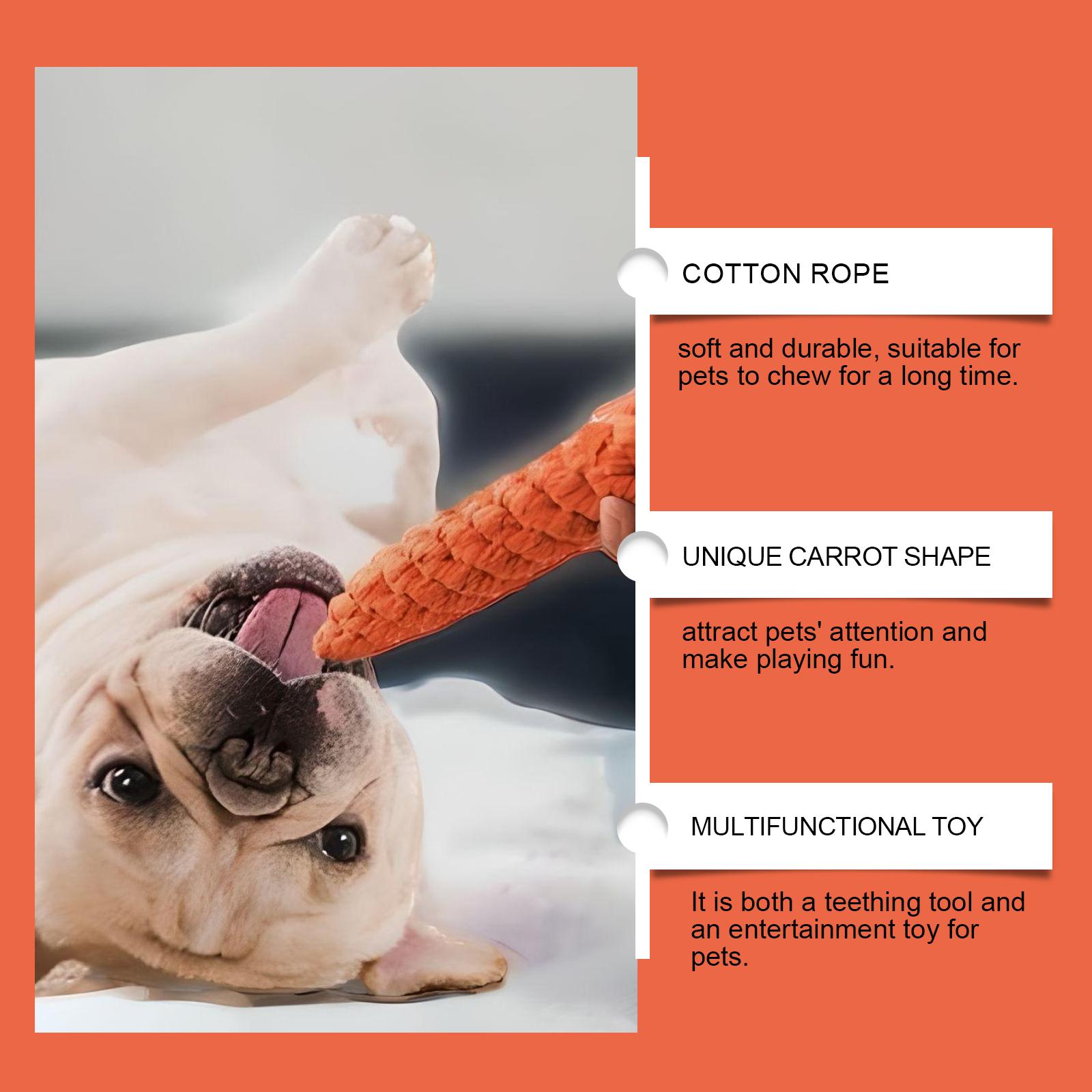 2-Pack EelJoy Pet Teething Carrots Cute Chewable Teethers for Dental Care and Bite Prevention