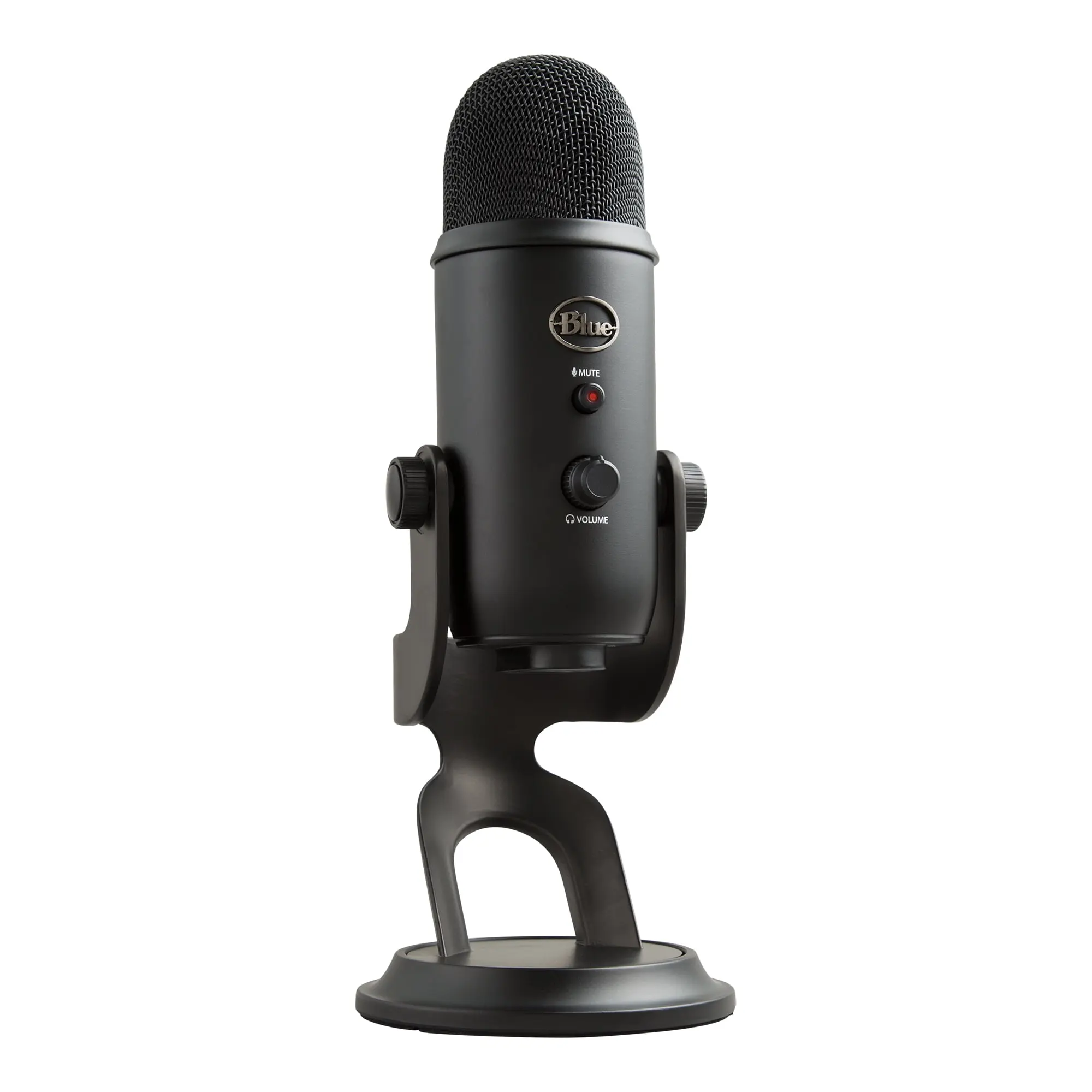 Blue Microphones Yeti Condenser Microphone - Blackout, Multi-Pattern Audio Instrument for Interviews, Vocals, 4 Different Pattern Settings, No Drivers Required, Plug-and-Play Function, 0-Latency Monitoring