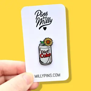 Diet Coke Sunflower Enamel Pin | Cute Gift for Soda Lovers