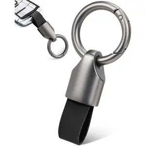 Car Key Chain Clip Leather Keychain Key Fob, Key Chain Rings for Car Keys Key Holder with Zinc Alloy Buckle for Men