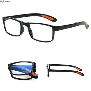 Folding Reading Glasses 1.0-4.0 Diopter, Anti Blue Light TR90 Presbyopia Eyeglasses, Lightweight Portable with Case for Men Women