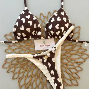 2026 New European and American Style Women's Swimwear Lace-Up Halter Triangle Cup Beach Sexy Swimsuit Hot Spring Bikini