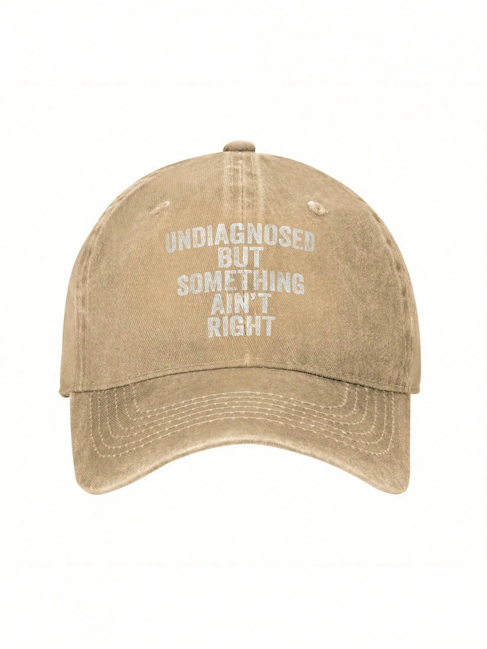 Funny "Undiagnosed But Something Ain't Right" Y2K Vintage Baseball Cap For Men & Women - Adjustable Unisex Hat With Humorous Quote, & Print, Casual Outdoor Sports Cap For Couples, Machine Washable Soft Washed Texture Design