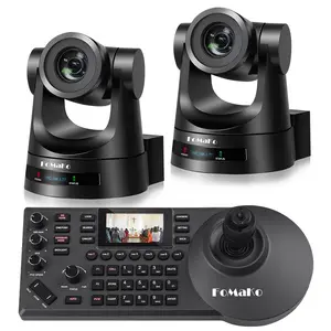 FoMaKo PTZ  Bundle 20X HDMI 3G-SDI IP PoE HDMI PTZ  for Church Worship(2pcs) PTZ Controller PoE IP PTZ  Controller Keyboard (PTZ Bundle FMK20SDIx2+KC608)