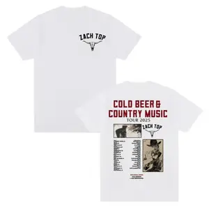 Zach Top Cold Beer Country Music Tour 2025 Two Sides T-Shirt Unisex Tshirt Gift for Men & Women Music Lovers vintage 90s graphic tees, men clothing,trendy t-shirts ,Music Inspired graphic tees men gifts dailywear Menswear