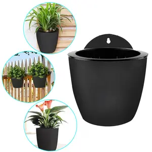 Findmall-7-Pack Self-Watering Plant Flower Pot Wall Hanging Plastic Planters with Hook for Indoor & Outdoor Use