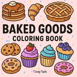 Baked Goods : Coloring Book for Adults and Kids, Bold and Easy, Simple Designs: Bold and Easy Coloring