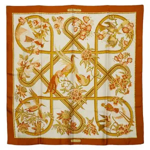 Pre-owned HERMÈS 1 Small Leather Goods Carré90 Silk GZ