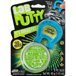 Lab Putty Magnetic Slime with Magnet & Tin Container (1 Unit) Squishy Fidget Toy Magnetic Putty for Kids. Non Sticky Slime. Anger Management Toys. Sensory Party Favors. 9575-1B
