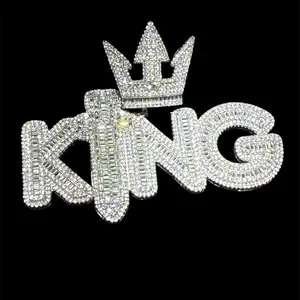 King Custom Pendant .925 Silver 13.28ct VS D Color Moissanite Pendant