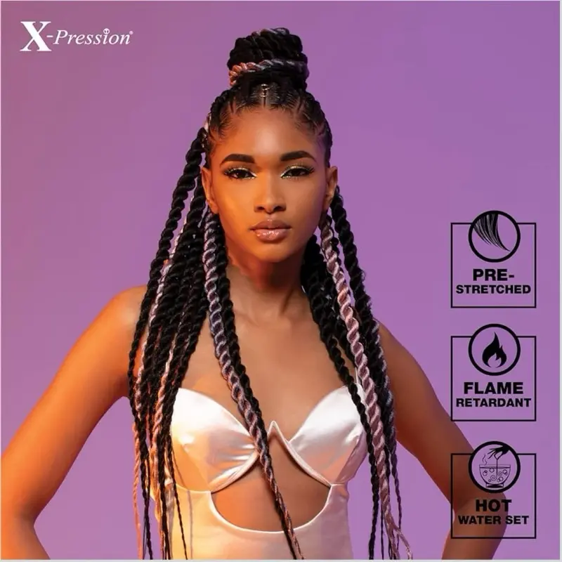 X-Pression by X-Pression - Pre-Stretched, Flame Retardant, Hot Water Set Hair Product