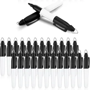 24 Pcs Mini Markers with Golf Keychain Clips Badge Markers with Key Ring Fine Point Golf Ball Marker Pen for Nurse Office Supplies(Black) - Home Improvement.