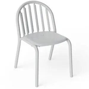 Fred's Chair - Modern Slatted Bistro Chair, Weather-Resistant Aluminum, Curved Outdoor Seat, Stackable Up to 6 Chairs, Outdoor Use, UV Resistant