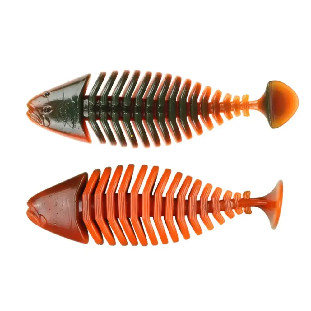 HADORAM Soft Plastic Ribbed Centipede Swimbait, Vibrating Swim Action Fishing Lure for Freshwater & Saltwater Bass, Walleye, Fishing Gear and Equipment, Largemouth Bass Lure