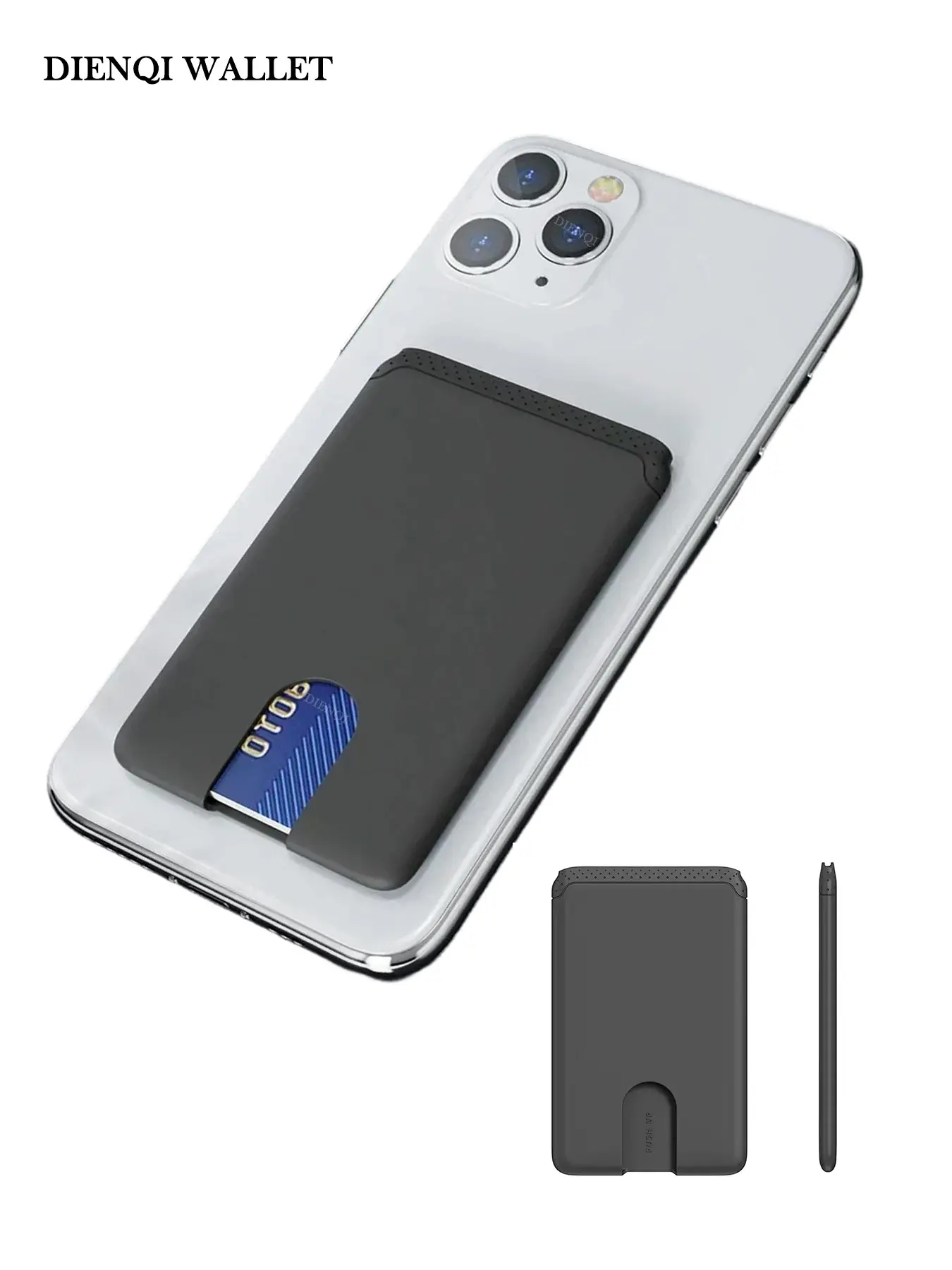 Portable Slim Mini Credit Card Holder, Adhesive Soft Silicone, Mobile Phone Cardholder for Men Women, Daily Use Accessory, Cellphone