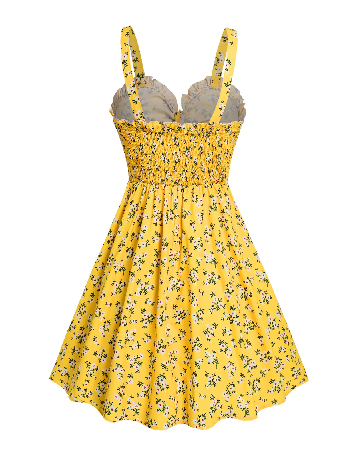 2026 Women's Summer yellow Dresses Allover Floral Pattern Ruffle Bowknot Empire Waist Vacation Dress Sleeveless Mini A Line Dress - TikTok Shop 2026 Women's Summer yellow Dresses Allover Floral Pattern Ruffle Bowknot Empire Waist Vacation Dress Sleeveless Mini A Line Dress - TikTok Shop