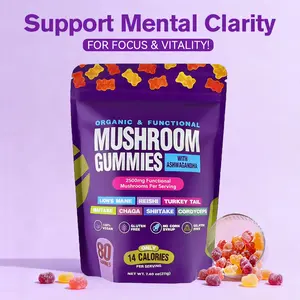 Mushroom Gummies Featuring Lion’s Mane, Organic Reishi, Turkey Tail, Boosts Energy and Stamina Sports, and Fitness 80 Gummies, All Natural Sleep Gummy Supplement